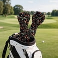 thumbnail image 4 of Uorisanigo Golf Club Covers Driver Cover Fariway Wood Headcovers Hybrid Head Covers, Flower Dragonfly Golf Accessories, Golfer Gifts for Men & Women, Set of 3, Easy to Use, 4 of 7