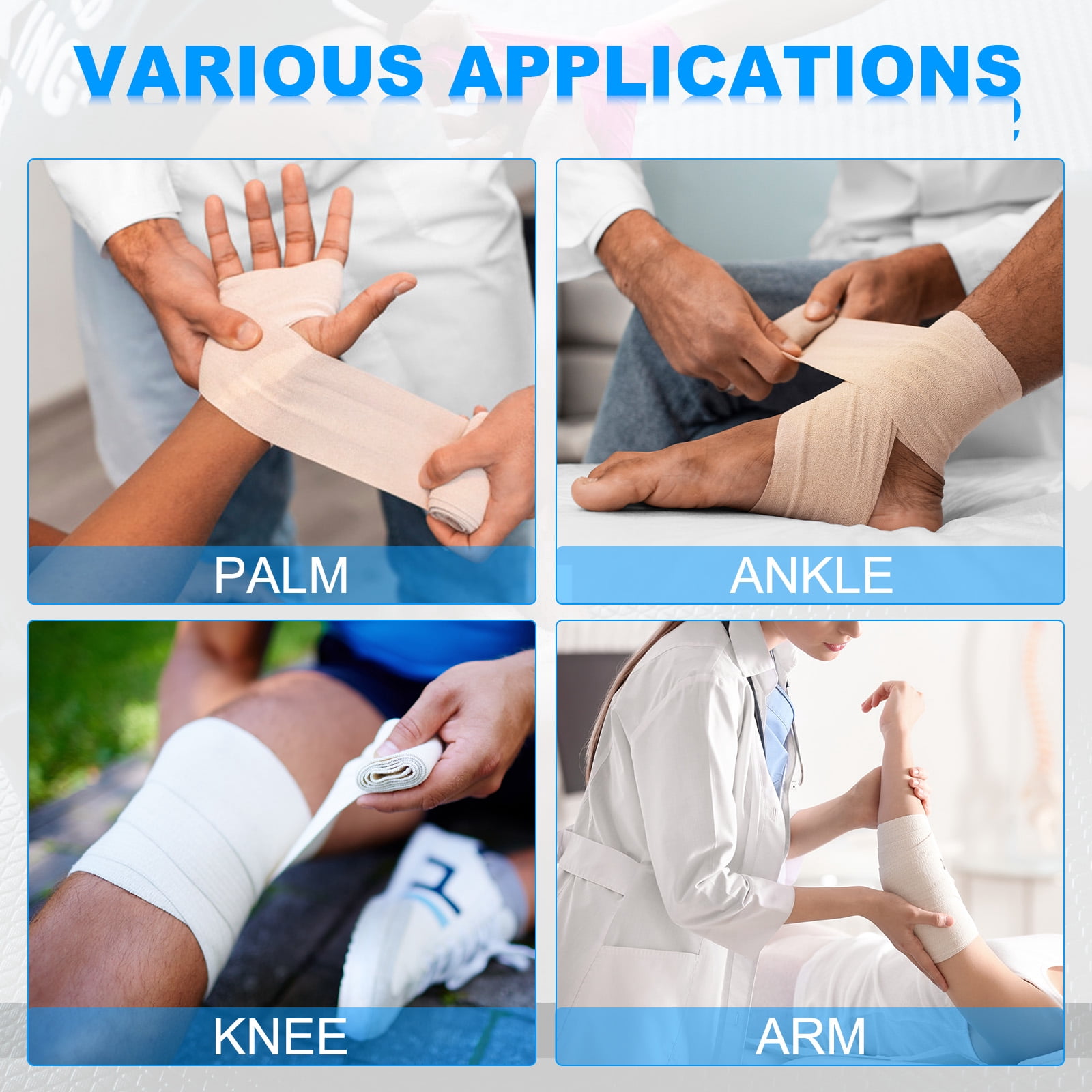 Uxcell Self Adhesive Bandage Wraps, Yard Elastic Self Breathable Self Adherent Wrap Tape for Stretch Athletic Sports Red