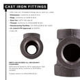 thumbnail image 4 of Supply Giant 1-1/4" x 1" x 1" BLack Pipe Fitting Reducing Tee Cast Iron, 4 of 6