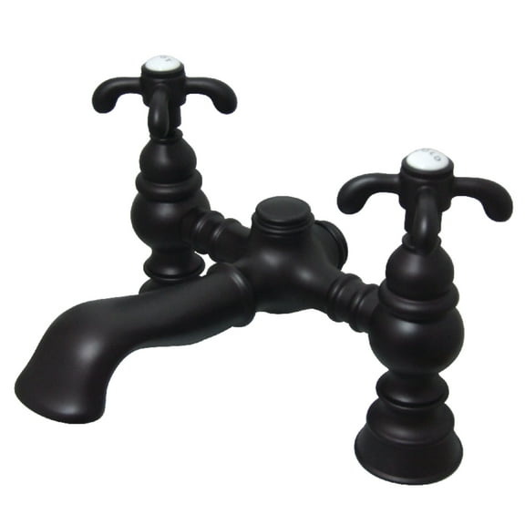 Kingston Brass CC1134T5 Vintage 7" Center Deck-Mount Clawfoot Tub Faucet, Oil Rubbed Bronze
