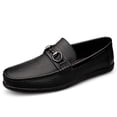 thumbnail image 3 of Men's Casual Loafers Slip On Leather Shoes Comfortable Lightweight Driving Shoes Male Moccasins Classic Penny Loafer Flats Boat Shoes Outdoor Walking Shoes, 3 of 13