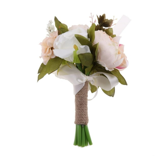 Decoración De Boda De Flor De Simución Baoblaze De Honor De Novia Artificial Rosado Flores artificiales