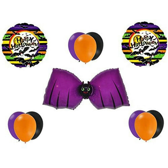 PURPLE BAT HALLOWEEN Party Balloons Decoration Supplies Birthday Scary