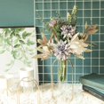thumbnail image 3 of Artificial Fake Flowers Plants Silk Flower Arrangements Wedding Bouquets Decorations Plastic Floral Table Centerpieces for Home Kitchen Garden Party Décor (Purple White), 3 of 14