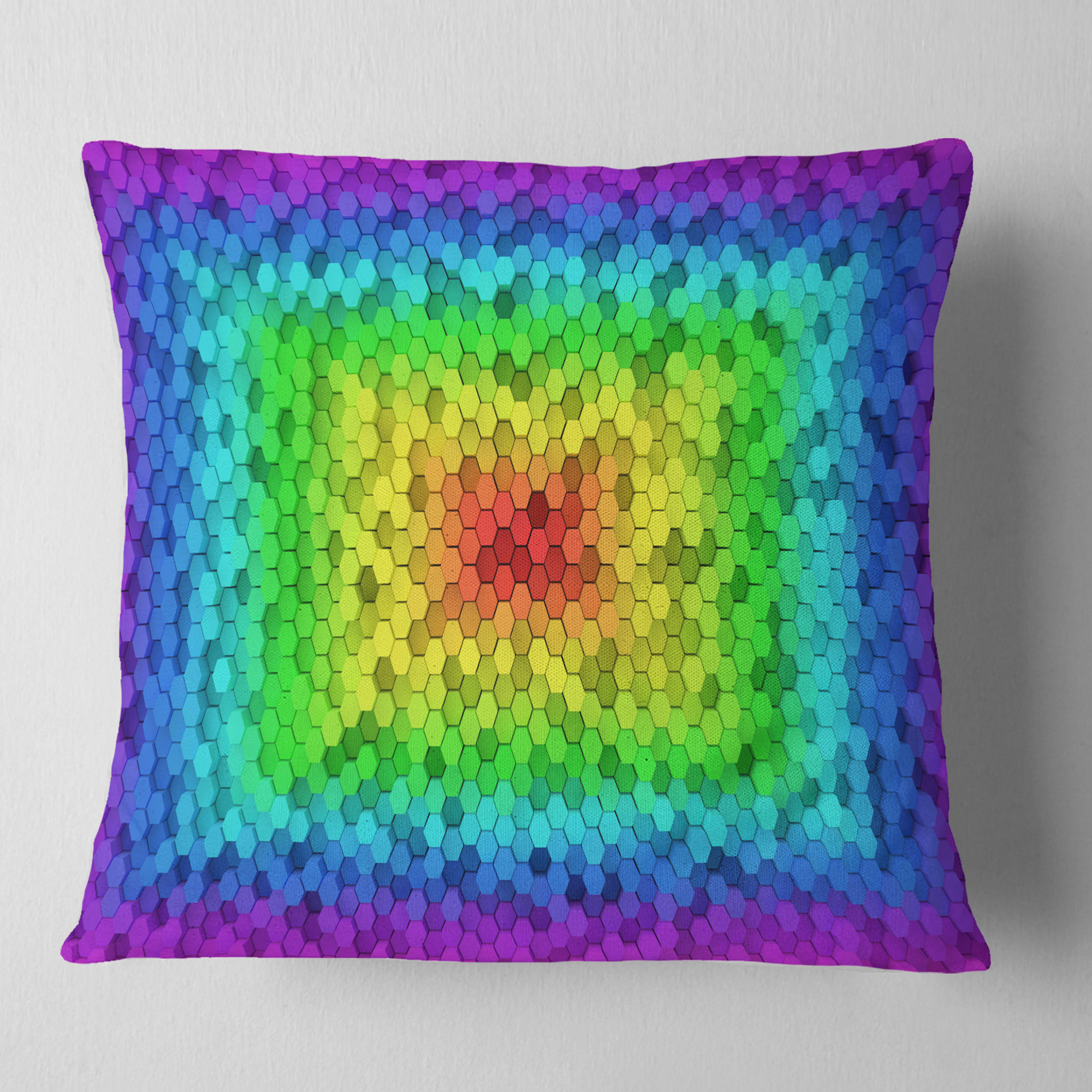Designart Random Elevated Hexagon Columns - Abstract Throw Pillow - 18x18