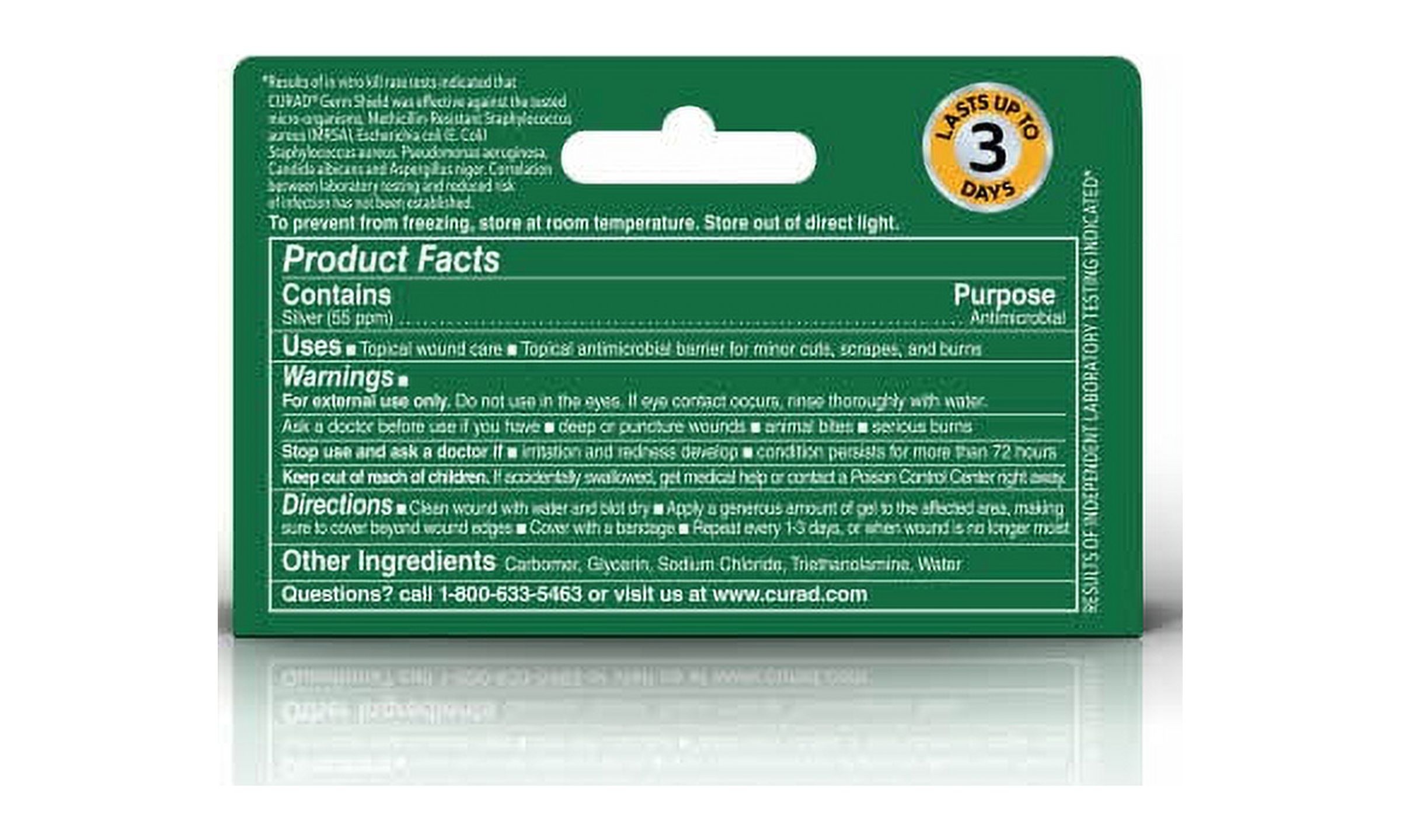 Curad Germ Shield Antimicrobial Silver Wound Gel, For Minor Cuts, Scrapes and Burns, 0.5 Oz Tube, 1 Count - image 4 of 5