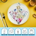 thumbnail image 6 of PHYHOO Colorful Flowers Cloth Napkins Soft Wild Grass Leaves Spring Summer Watercolor Painting Polyester Dinner Square Napkin for Family Restaurant Weddings Parties  4 PCS, 6 of 7