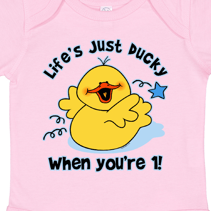 Inktastic Life's Ducky 1st Birthday Boys or Girls Baby Bodysuit