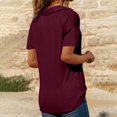 thumbnail image 5 of yunLCZ Casual Tops Discounted New Women's Casual V Neck Solid Color Lapel Short Sleeved Shirt Summer short sleeve loose fit tunics, 5 of 7
