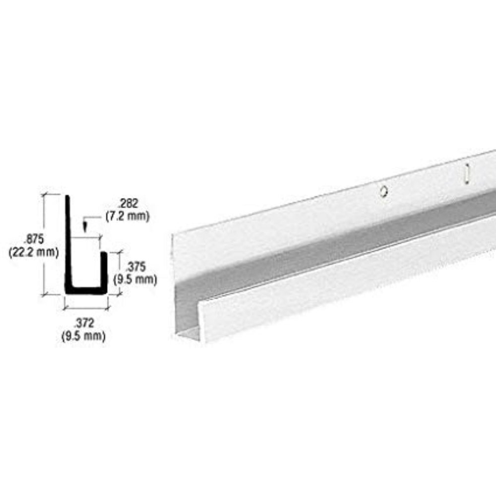 Satin Anodized 1/4" Standard Aluminum"J" Channel 12 ft Long, Official