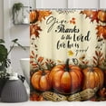 thumbnail image 4 of Fall Shower Curtain, Autumn Pumpkin Shower Curtain Set , Harvest Farmhouse Thanksgiving Maple leaves Halloween Fabric Shower Curtains for Bathroom with Hooks, 4 of 6