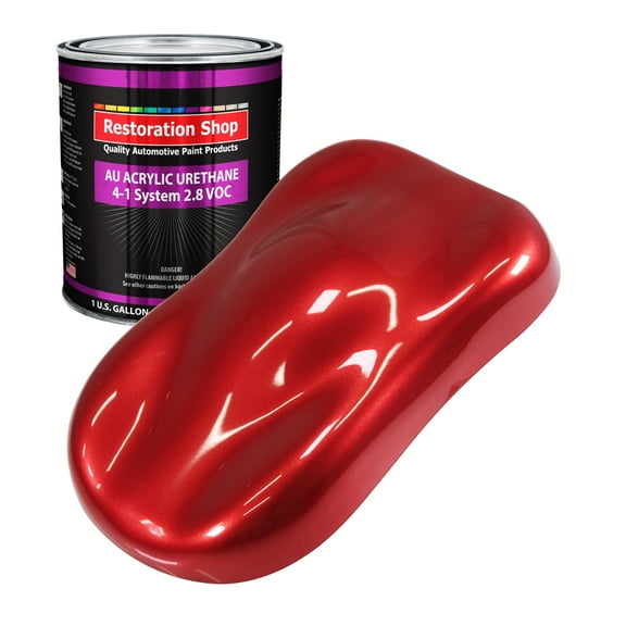 Restoration Shop Firethorn Red Pearl Acrylic Urethane Auto Paint - Gallon Paint Color Only, Single Stage High Gloss