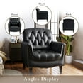 thumbnail image 2 of Dreamsidea Faux Leather Accent Chair Set of 2 for living Room, Button Tufted Wingback Armchair with Wood Legs Black, 2 of 7