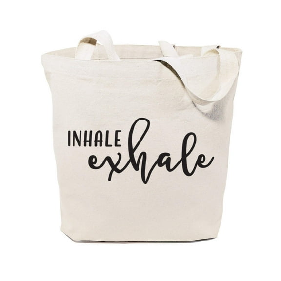 Inhale and Exhale Cotton Canvas Tote Bag