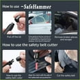 thumbnail image 5 of Glass Breaker Hammer, Safety Hammer, Safe Hammer Glass Breaker, Glass Breaker and Seat Belt Cutter, Emergency Escape Tool for Cars, Compact and Ergonomic (Blue), 5 of 5