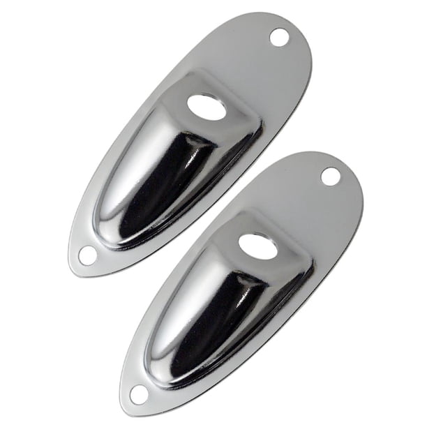 Placa base del conector de salida de guitarra eléctrica y 4 tornillos SQ guitarra eléctrica Plata