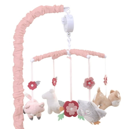 Baby Girl Musical Mobile - Pink Forest Animal Theme - Woodland Whimsy by The Peanut