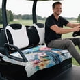 thumbnail image 4 of Yuyamidu Sea Turtle Golf Cart Seat Covers Hibiscus Golfcart Seat Cover with Pockets Universal Club Car Seats Cushion Golf Seat Covers for Cart, 4 of 7