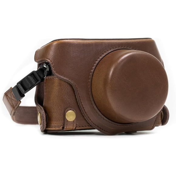 Panasonic Lumix DMC-LX100 Ever Ready Leather Camera Case and Strap, with y Access - Dark Brown - MG662