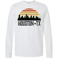 thumbnail image 3 of Inktastic Houston Texas Skyline Retro Long Sleeve T-Shirt, 3 of 5