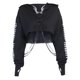 thumbnail image 1 of Sudadera con capucha Qarigey Estampado Reflectante Gótico Mujer Crop Top Pullover Negro L, 1 of 1