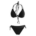 thumbnail image 6 of Bikini Sets For Women Triangle String Halterneck Push Up Two Piece Cute Bathing Suit Swimsuits, 6 of 7