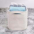 thumbnail image 6 of Off White Storage Cubes Baskets Bins for Shelves Set of 3, Rectangular Closet Cube Baskets, Skin-friendly Woven Rope Organizing, Baby Nursery, 13x10x8.26, 6 of 7