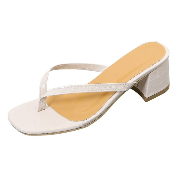 Ketyyh-chn99 Shower Shoes for Women Men's Summer Shoes Slippers High Heeled Bathroom Sandals (White, 7)