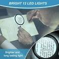 Magnifying Glass with 12 LED Lights, 30X Double Glass Lens Handheld