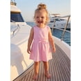 thumbnail image 4 of BemeyourBBs Toddler Baby Girl Summer Tank Dress Clothes Casual Solid Color Elastic Waist Sleeveless Pockets Dress Cute Beach Party Casual Dress, 4 of 9
