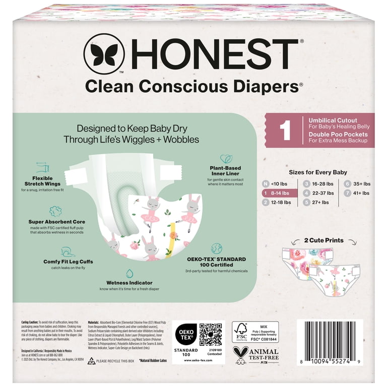 Honest Company Clean Conscious Diapers, Size 1 photo 8