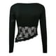 thumbnail image 1 of Top corto de manga larga y cuello cuadrado para mujer - Camiseta básica ajustada lisa - Entrenamiento/yoga - Tallas S-L, 1 of 5