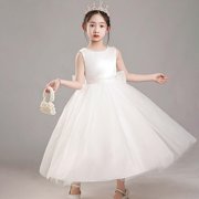 Vividxx Trendy Girls Dresses O-Neck Sleeveless Any Occasion For Parties And Everyday Wear Stylish And Comfortable Design For Young Fashion Solid Color Toddler Stylish Sundress