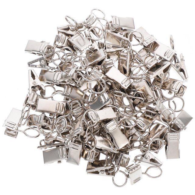 YSNOOWE 100Ud Clips Para De Hierro Con Anillas Plata Para Hotel Duraderos Y Suaves