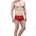 thumbnail image 3 of kpoplk Mens Swim Trunks Quick Dry Swimwear Zipper Pockets, Swim Shorts with Mesh Lining Red,L, 3 of 6