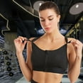 thumbnail image 1 of OUSITAID Sports Bra Wire Free Widened Shoulder Strap Zipper Closure Sweat Absorbing Easy-wearing Breast Support Polyester Front Closure Workout Bra Women Underwear Birthday Gift White L, 1 of 13