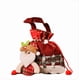 thumbnail image 2 of Bolsa de regalo de Navidad | Bolsa de tela resistente sin tejida | Patrón festivo de copos de nieve con Papá Noel de reno | Asas reforzadas resistentes al desgarro | Embalaje reutilizable para, 2 of 3
