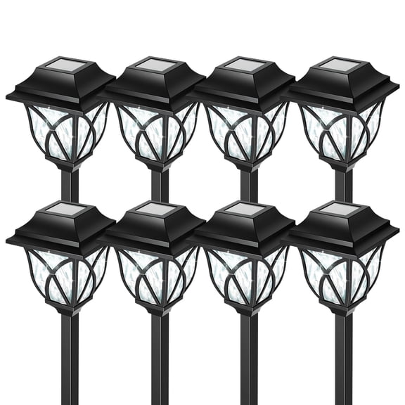 8 Pack Solar Lights Outdoor Waterproof for Garden Pathway Patio Yard Lawn Walkway Decorative Landscape Lighting, White