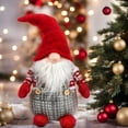 thumbnail image 4 of STPgoods Gnome with Red Hat Christmas Figurine 19.7" (50 cm) Fabric Christmas Decoration Xmas Standing Decoration Christmas Collectible Figurine Xmas Statue Holiday Decor, Red and White, 4 of 6