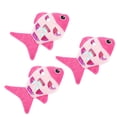 thumbnail image 1 of 3 piezas de peluche con lentejuelas decorativas resistentes a las mordeduras, pez de imitación, juguete educativo para gatos, mascotas, gatitos y gatos (rosa), 1 of 6