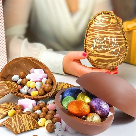 

Easter Egg Silicone Molds Chocolate Egg Molds DIY Resin Silicone Casting Mold Large 3D Breakable Chocolate Mold for Chocolate Biscuit Cake for Easter Decorations