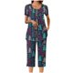 thumbnail image 4 of Puntoco Conjuntos de pijama cómodos para mujer, conjunto de pijama con top de manga corta con botones y cuello redondo con estampado navideño y pantalón con bolsillos y cintura elástica, 4 of 5