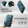 thumbnail image 6 of CaseMe Case for iPhone 17 Pro Max  Wallet Case for Women Men, Fashion Durable PU Leather Magnetic Flip Lanyard Strap Wristlet Zipper Card Holder Wallet Phone Case for iPhone 17 Pro Max  6.9-inch,Blue, 6 of 9