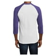 thumbnail image 2 of Mafoose Mens Core Blend 3/4-Sleeve T-Shirt White/Purple Medium, 2 of 6