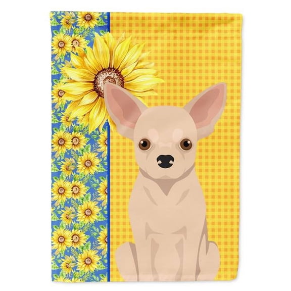 11.25 x 15.5 in. Summer Sunflowers Fawn Chihuahua Garden Flag