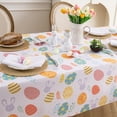 thumbnail image 2 of Easter Eggs Tablecloth,Bunny Colorful Eggs Printed Table Clothes Rectangle,Spill Proof Washable Reusable Table Cover Dining Decorative for Spring Holiday Home Party 60x102 Inch, 2 of 6