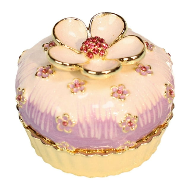 Joyero esmaltado con bisagras, joyero, organizador decorativo de recuerdos, caja de almacenamiento de baratijas para viajes, oficina, regalo para violeta