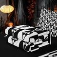 thumbnail image 5 of Homewish Ghost Face Checkered Zipper Twin Comforter Sets with Fitted Sheet and 2 Pillowcases, Halloween Spooky Grid Zipper Bedding Set, Black White, Black Reversible, 5 of 7