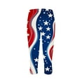 thumbnail image 4 of Pantalones de Pijama Capri para las Mujeres Día de la Independencia Impreso Leggings, 3/4 Longitud Pantalones Capris Cintura Elástica Alta, Poliéster Desgaste Casual, 4 of 7