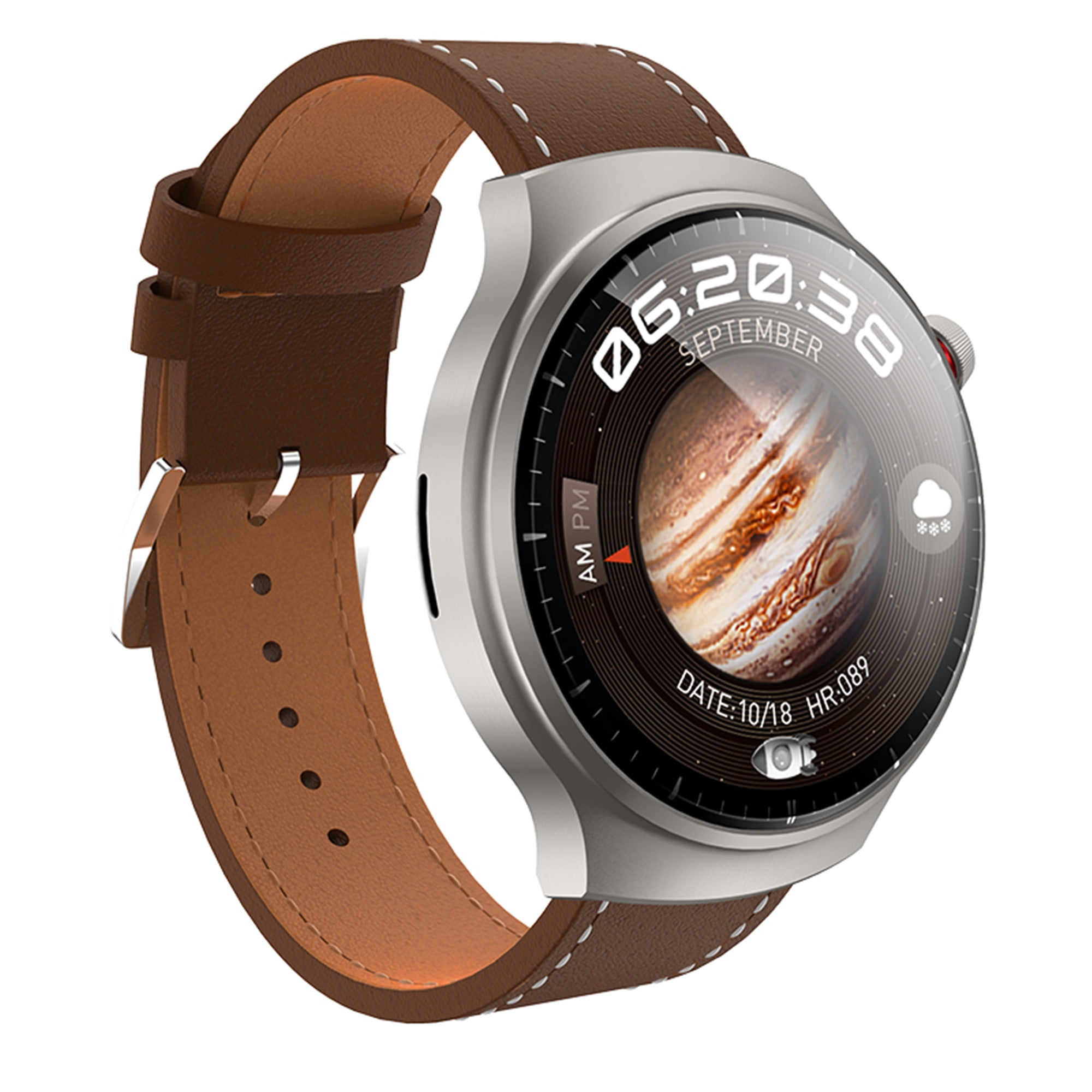 E EYAFA Bluetooth Call Smart Watch JS W4 with 1.5 inch AMOLED Screen for Men and Women-Silver